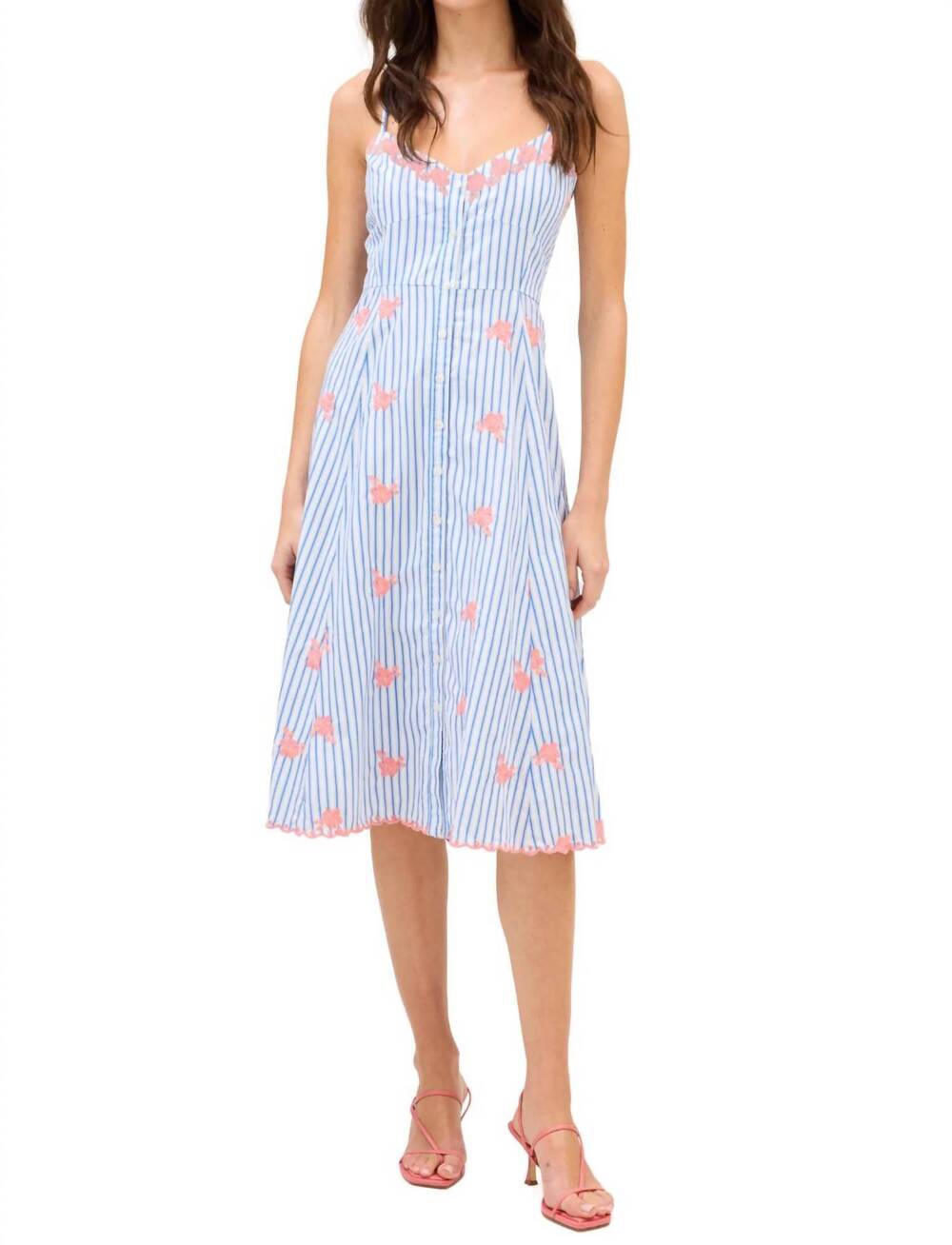 NEW ALLISON NEW YORK madelyn midi dress in blue stripe